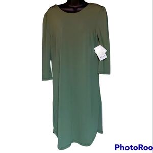 Rosie Pope brand "Britt" NWT maternity dress Size Small moss green midi length